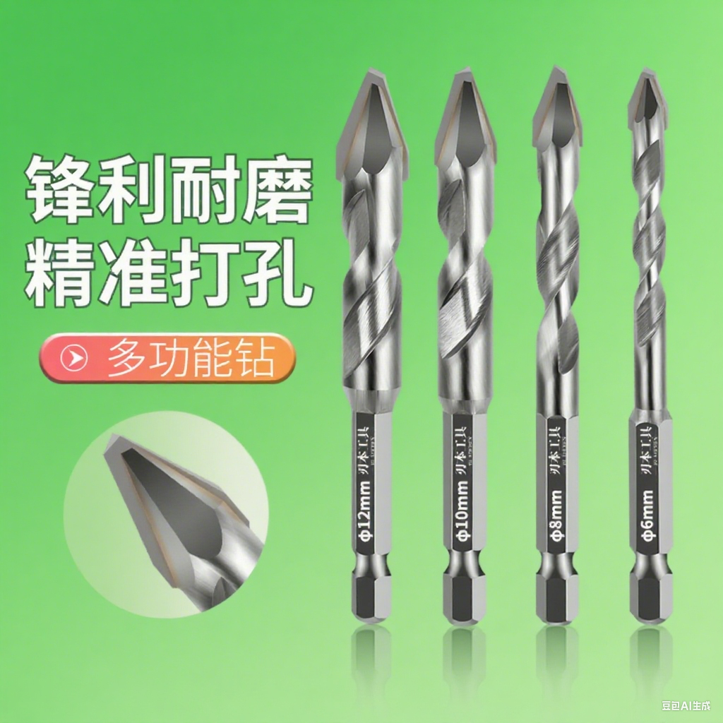 钨钢加长偏心钻头瓷砖混凝土专用钻头红砖石材大理石锂电钻干打钻