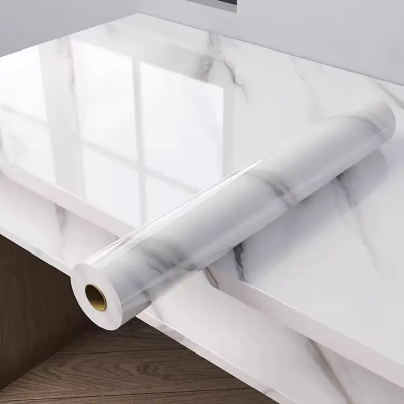 加宽加厚墙壁纸厨房大理石纹防油防水贴纸铝箔防潮耐磨耐高温防火