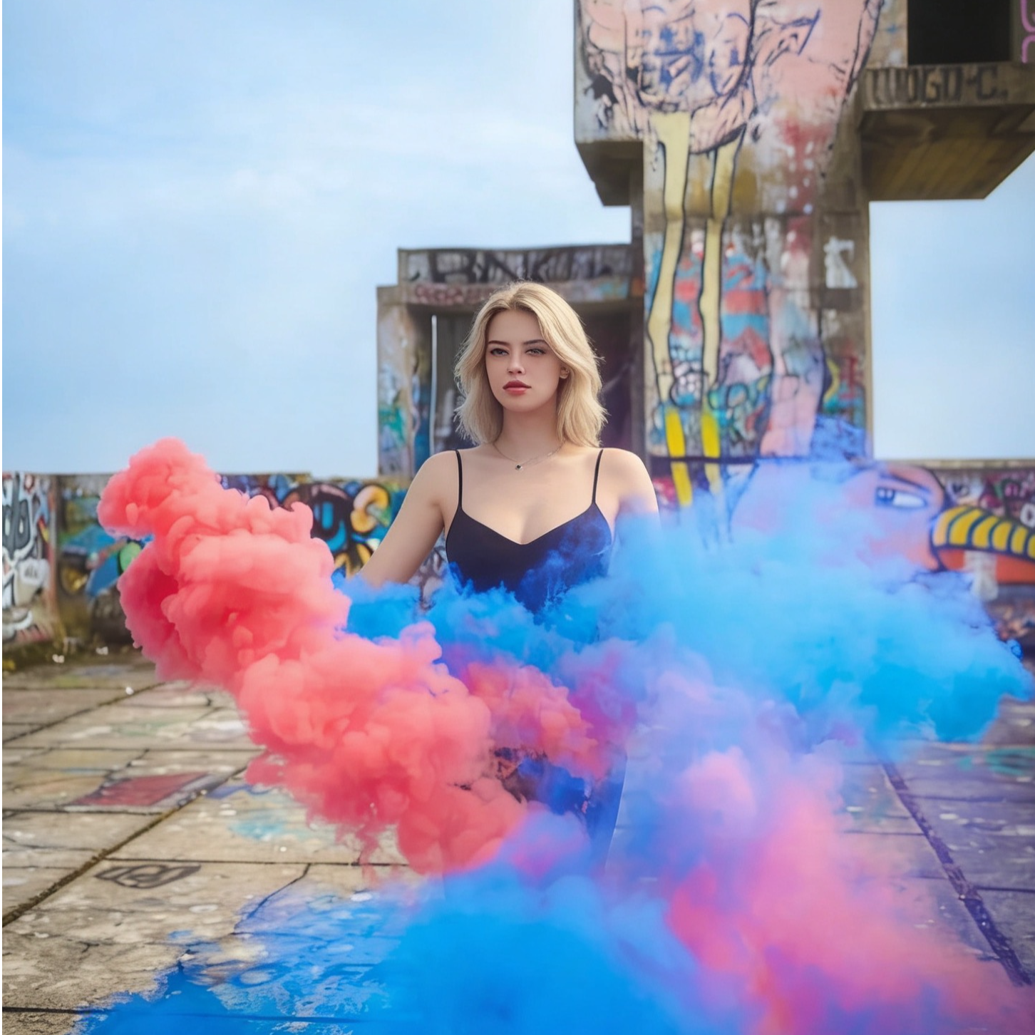 新年户外小孩玩具手持喷雪烟雾棒彩跑粉气氛组徒步登山求救信号棒