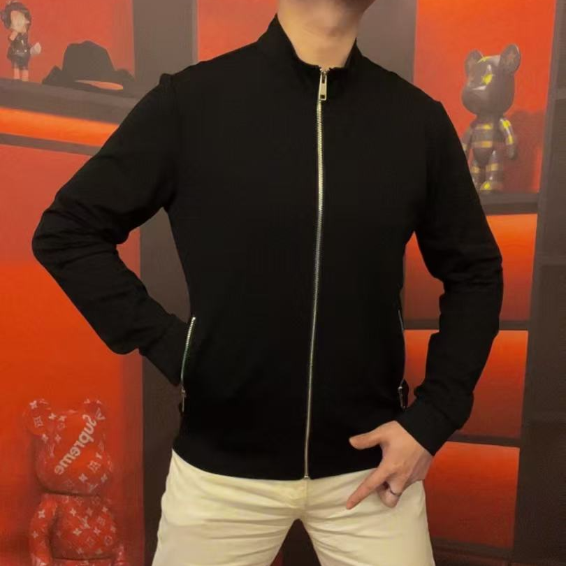 【顺丰包邮】男士立领长袖休闲外套春秋时尚百搭口袋拉链开衫修身66