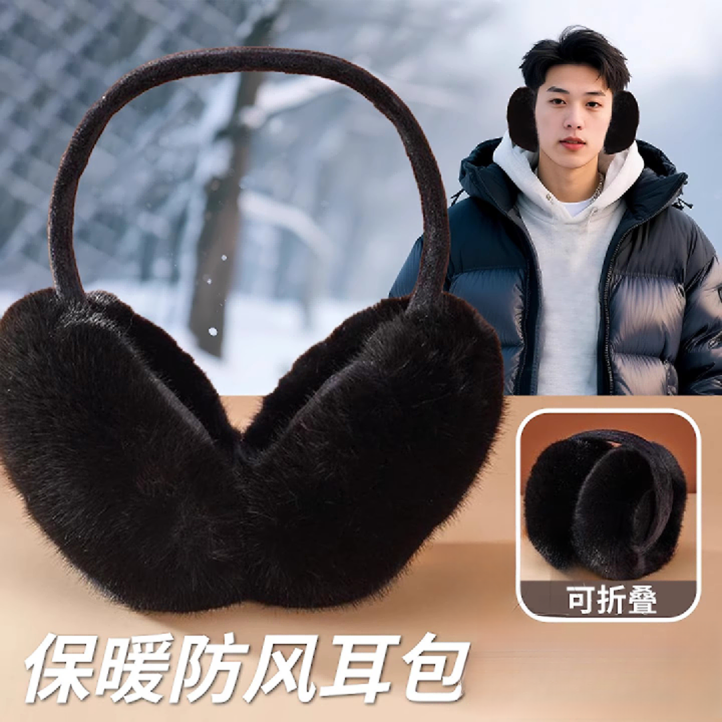 户外保暖耳套耳包耳暖冬季防寒男加厚耳罩女冬季加绒冬天护耳捂子