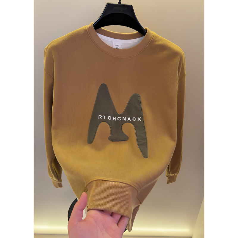 高档灯芯绒圆领加绒加厚卫衣男士秋冬时尚打底衫体恤衫男装2310-1