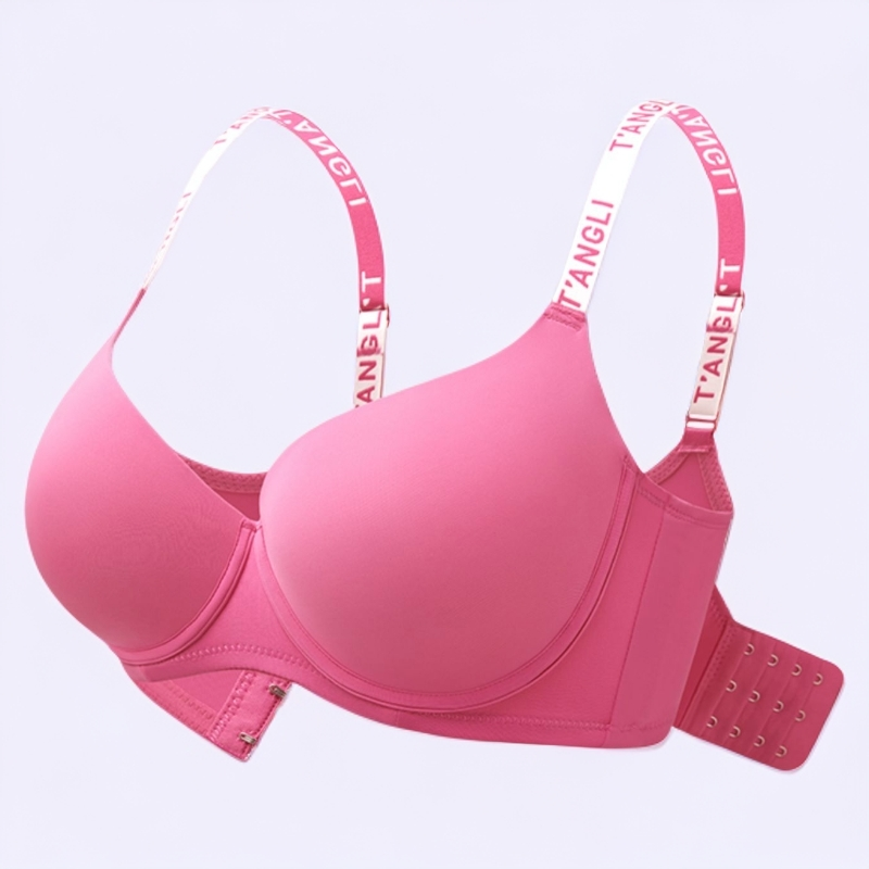 月色粉色无痕内衣女大胸显大小性感圆圆胸聚拢防下垂大码文胸罩薄