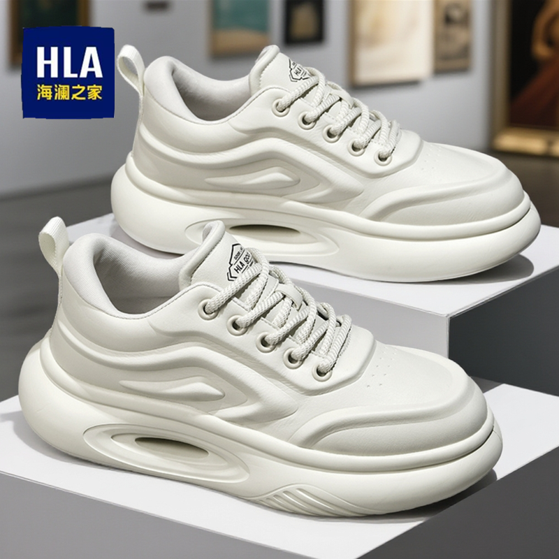HLA/海澜之家男鞋冬季款【虫洞科技】面包小白鞋防滑减震运动休闲鞋