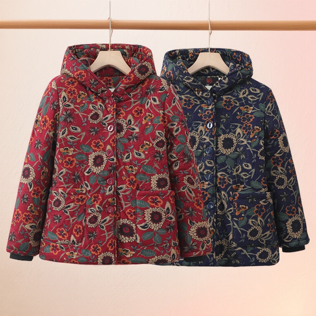 中年加厚连帽保暖家居服妈妈保暖套装家居服长袖大码冬季保暖服