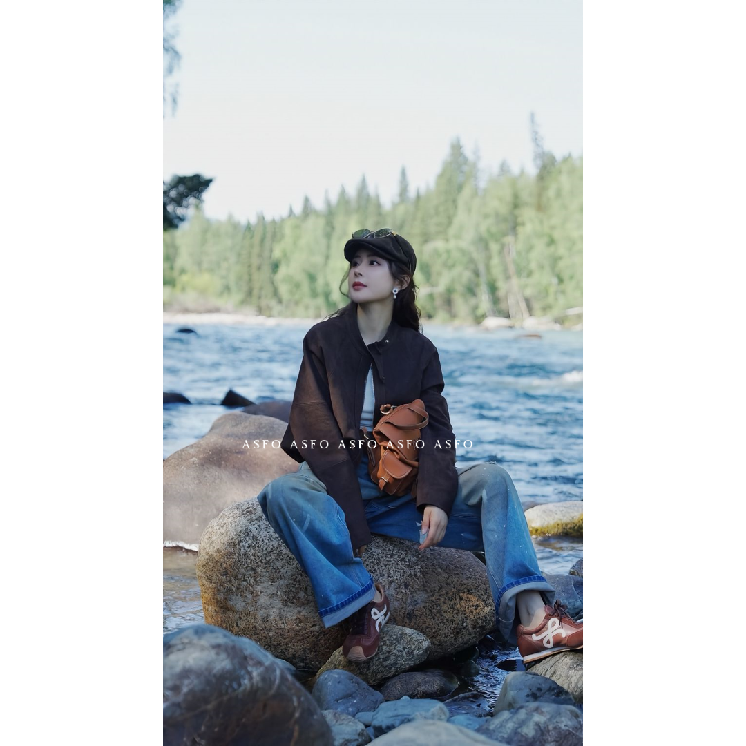 【AS小咖罗】25新高定进口绵羊皮反绒皮夹克外套AS25QDWT02030