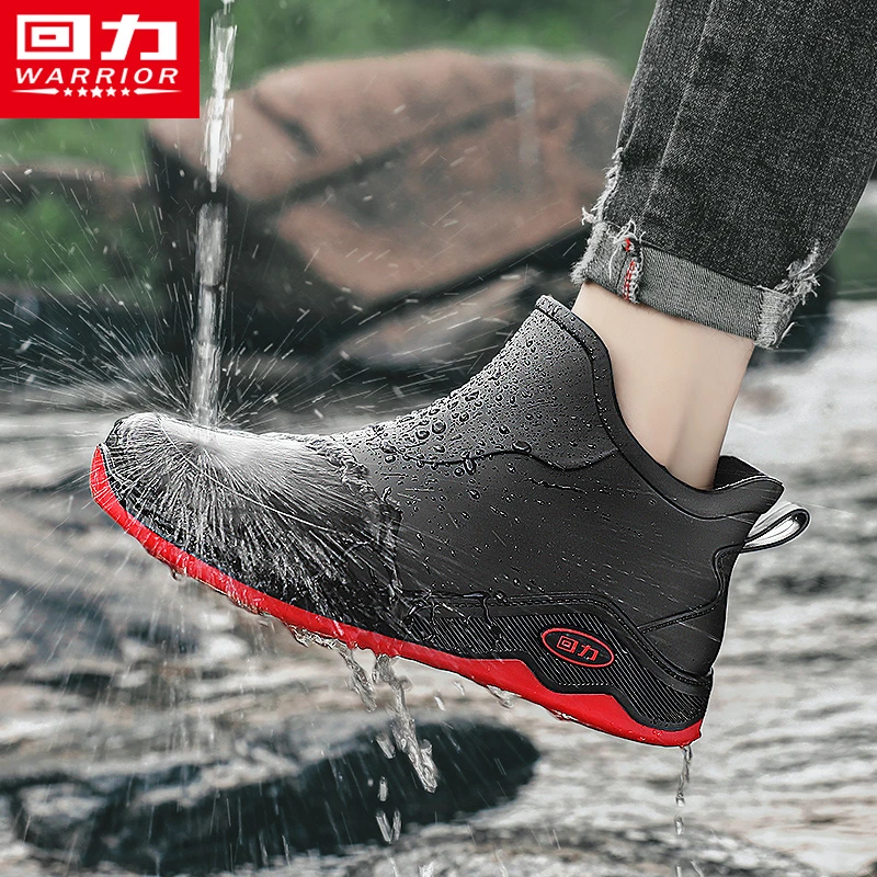 回力雨鞋男款2025冬季新款防水防滑短筒水鞋厨房工作户外钓鱼雨靴