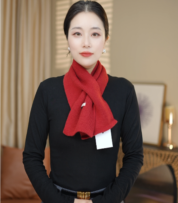 【加长版】2025秋季新款百搭时尚针织羊毛短款围领纯色围巾