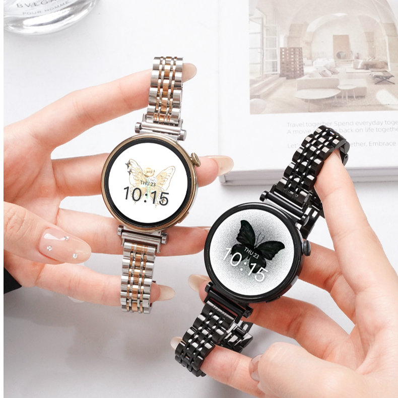 适用华为gt5表带GT4手表watch4/3pro钢带18mm/41mmgt2女生不锈钢