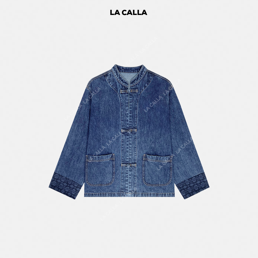 LA CALLA扎花牛仔时尚百搭气质款牛仔外套YY51-2042