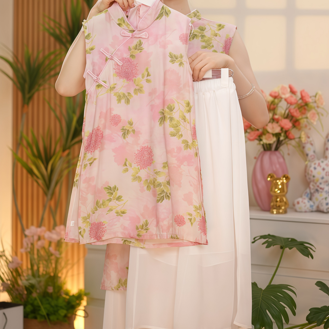 2025设计师原创复古亲子装中大童夏季套装儿童小女孩漂亮洋气裙子