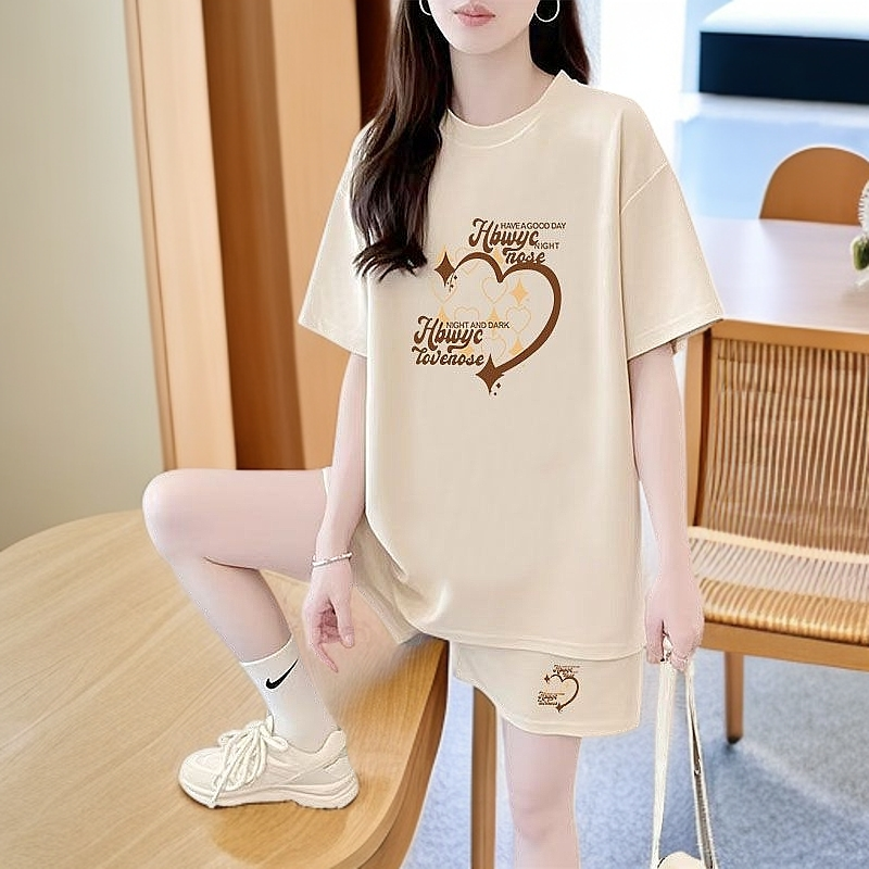夏季洋气短袖短裤两件套装女2025新款爆款洋气休闲运动服宽松时尚