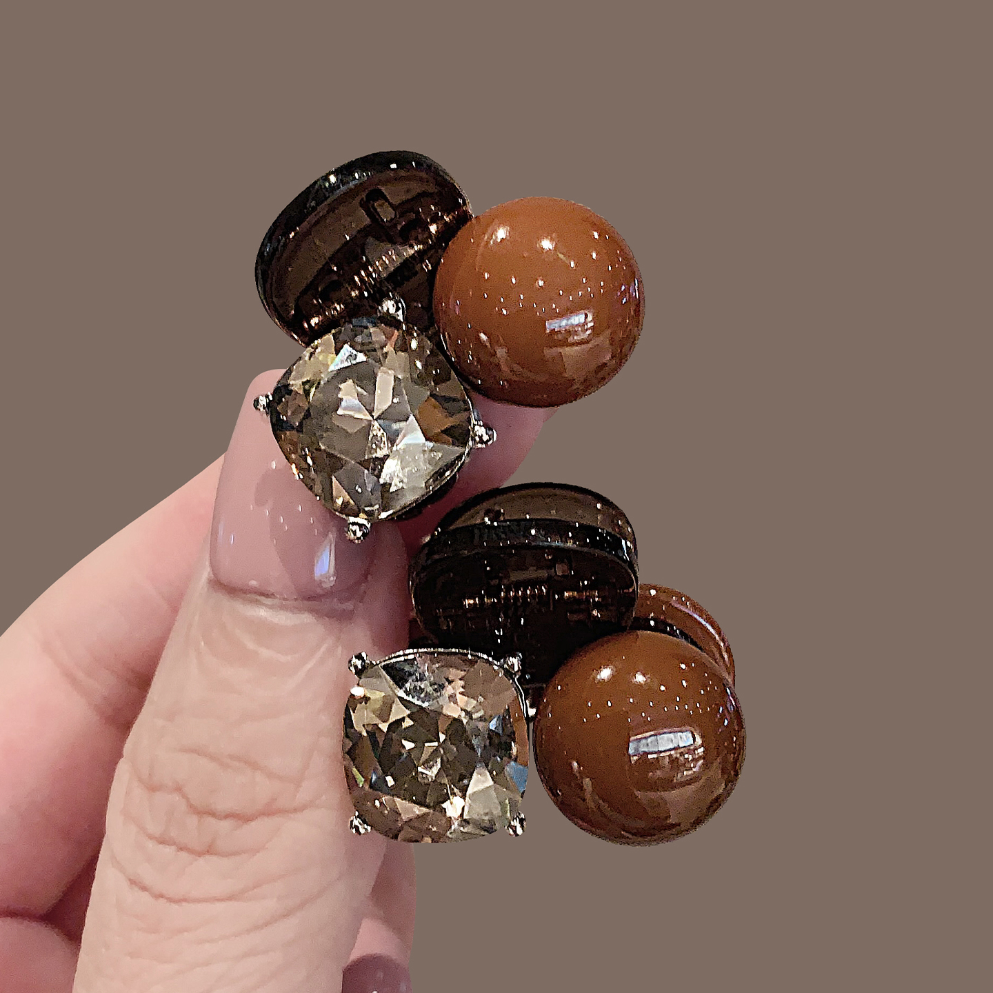 新款琥珀珍珠水钻小抓夹女小号刘海夹前额碎发夹公主头发夹子头饰