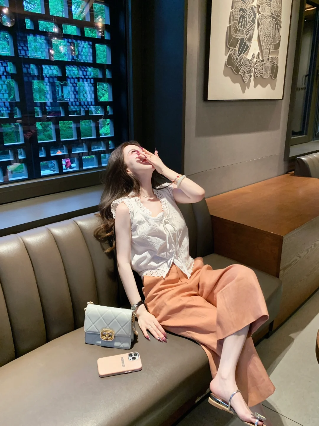 小个子夏装搭配一整套时尚穿搭盐系轻熟短袖上衣阔腿裤两件套装女