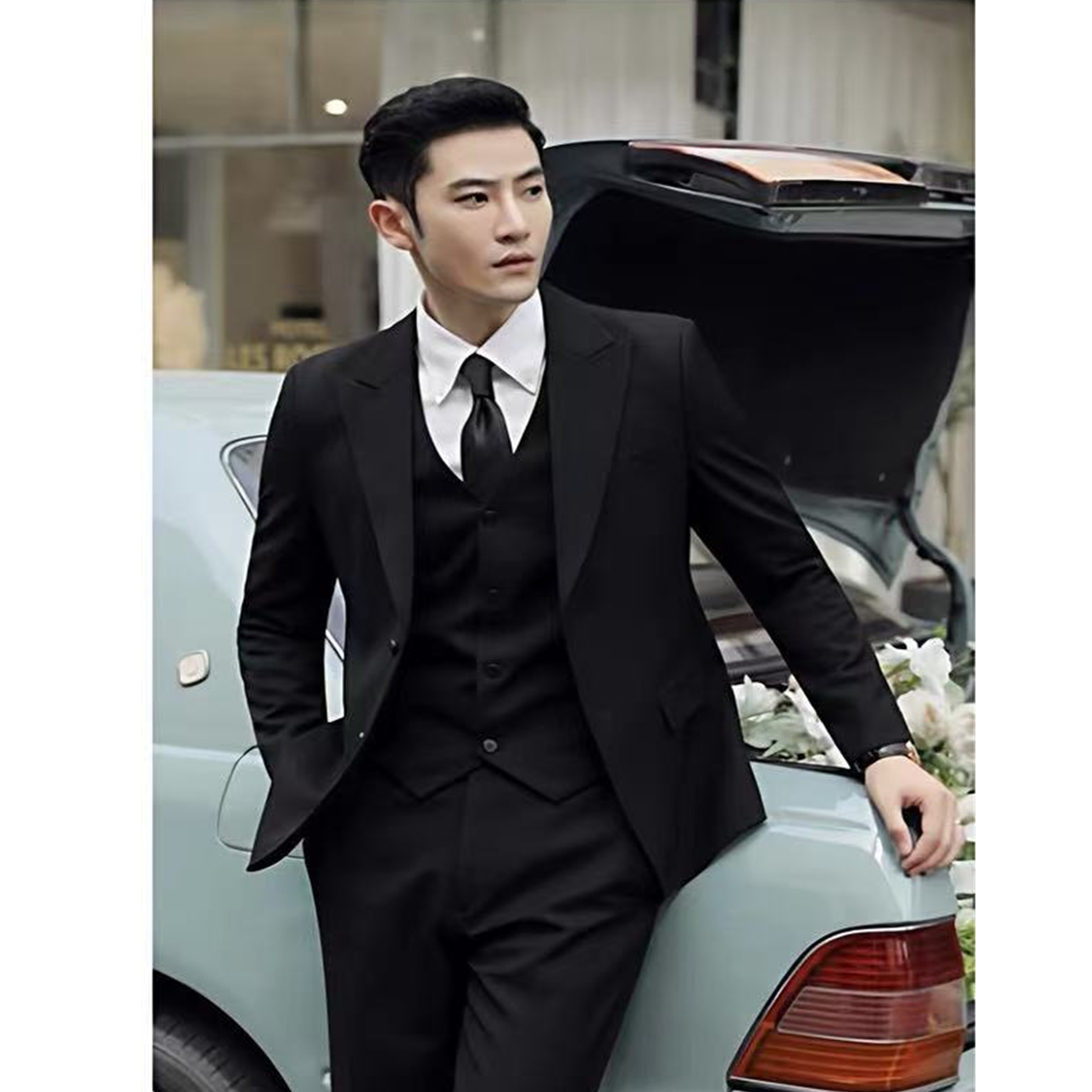 西服套装男士结婚商务职业修身正装新郎西装英伦风帅休闲时尚韩版