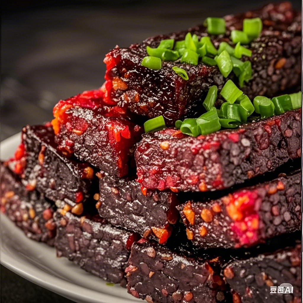 特色闽南风味米血糕猪血糯米糕适合烧烤油炸火锅的小吃