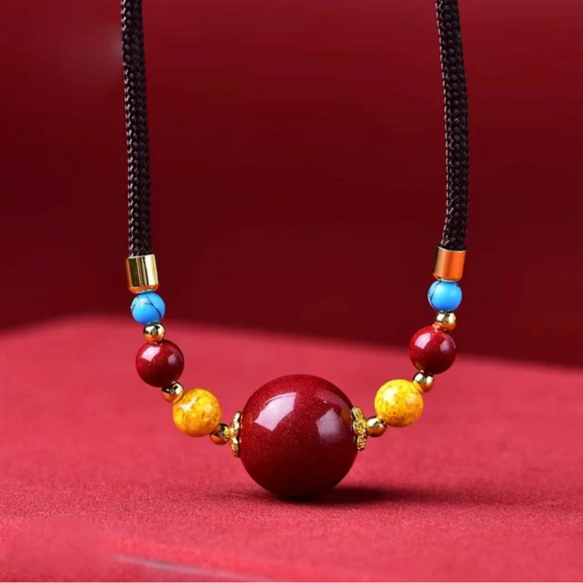 含辰砂工艺品803朱砂转运珠本命年吊坠项链