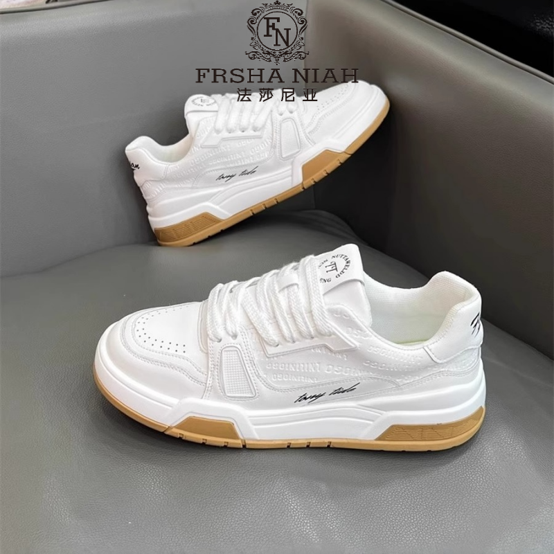 法莎尼亚秋季时尚透气小白鞋男百搭轻便厚底潮流板鞋运动休闲男鞋