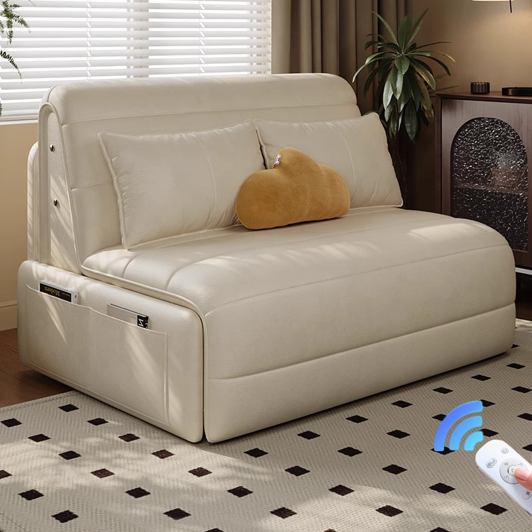 智能电动沙发床多功能可折叠现代简约新款单人小户型客厅坐卧两用