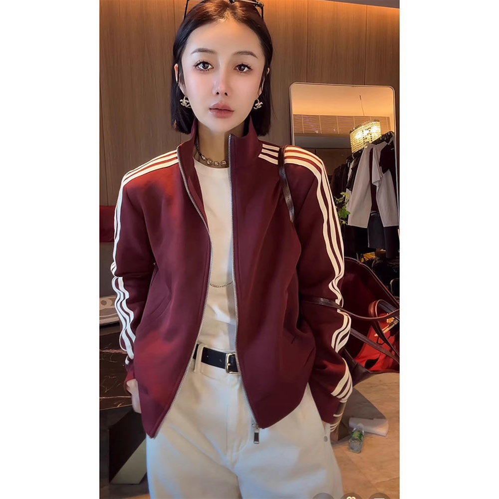 高含棉百搭显瘦开衫卫衣女春季2025新款立领休闲运动拉链外套