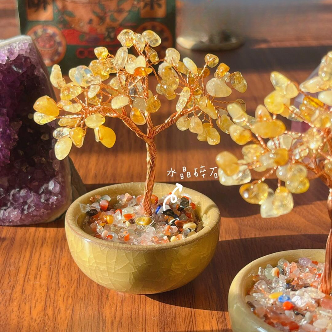 【一棵石头树】shuijing发财树摆件造型树桌面书房办公室创意手工