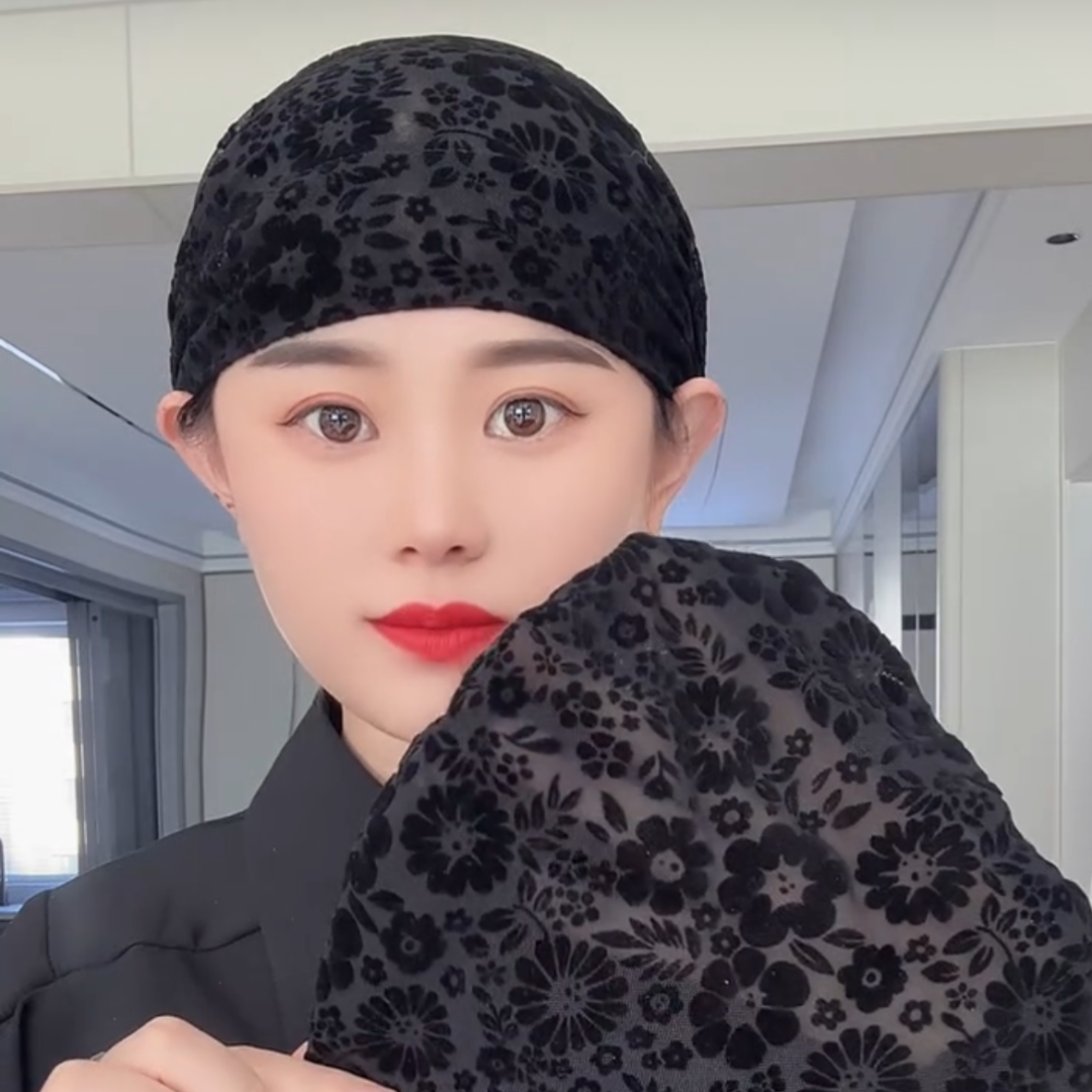 新款头巾帽子网红女回族蕾丝打底帽遮发帽洋气百搭收碎发内衬帽子