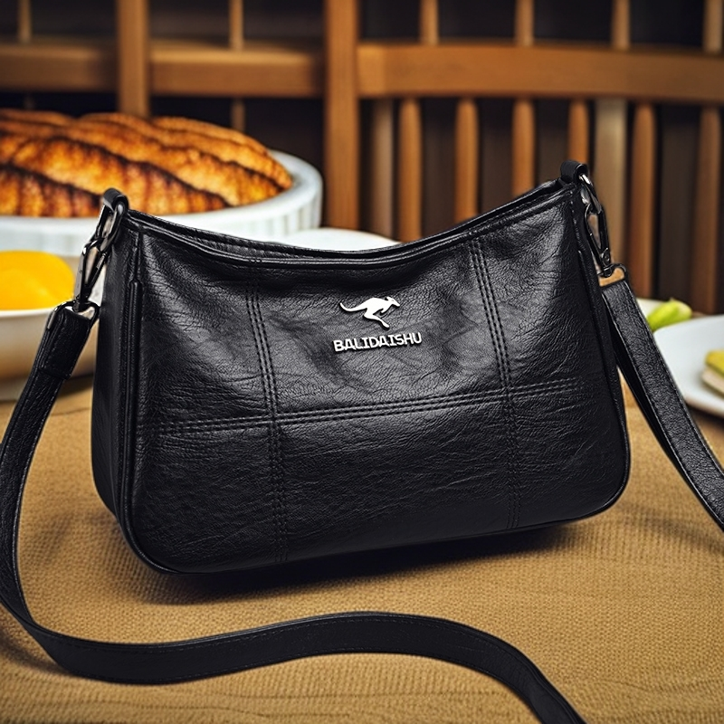 百搭气质新款中年女包单肩斜挎包简约休闲软皮手挽包包妈妈小挎包