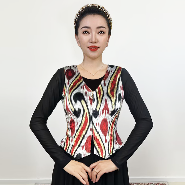 新疆舞艾德莱斯民族风短款韩国绒丝绒时尚百搭马甲