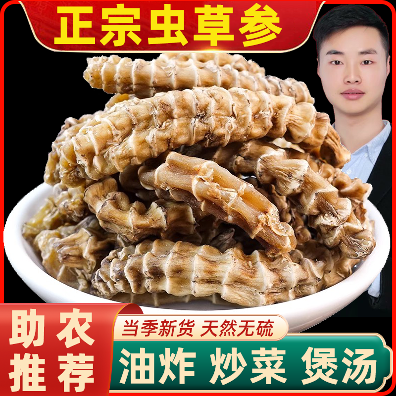 【推荐】云南虫草参地参干货白虫草竹节参草石蚕油炸炒菜煲汤泡酒
