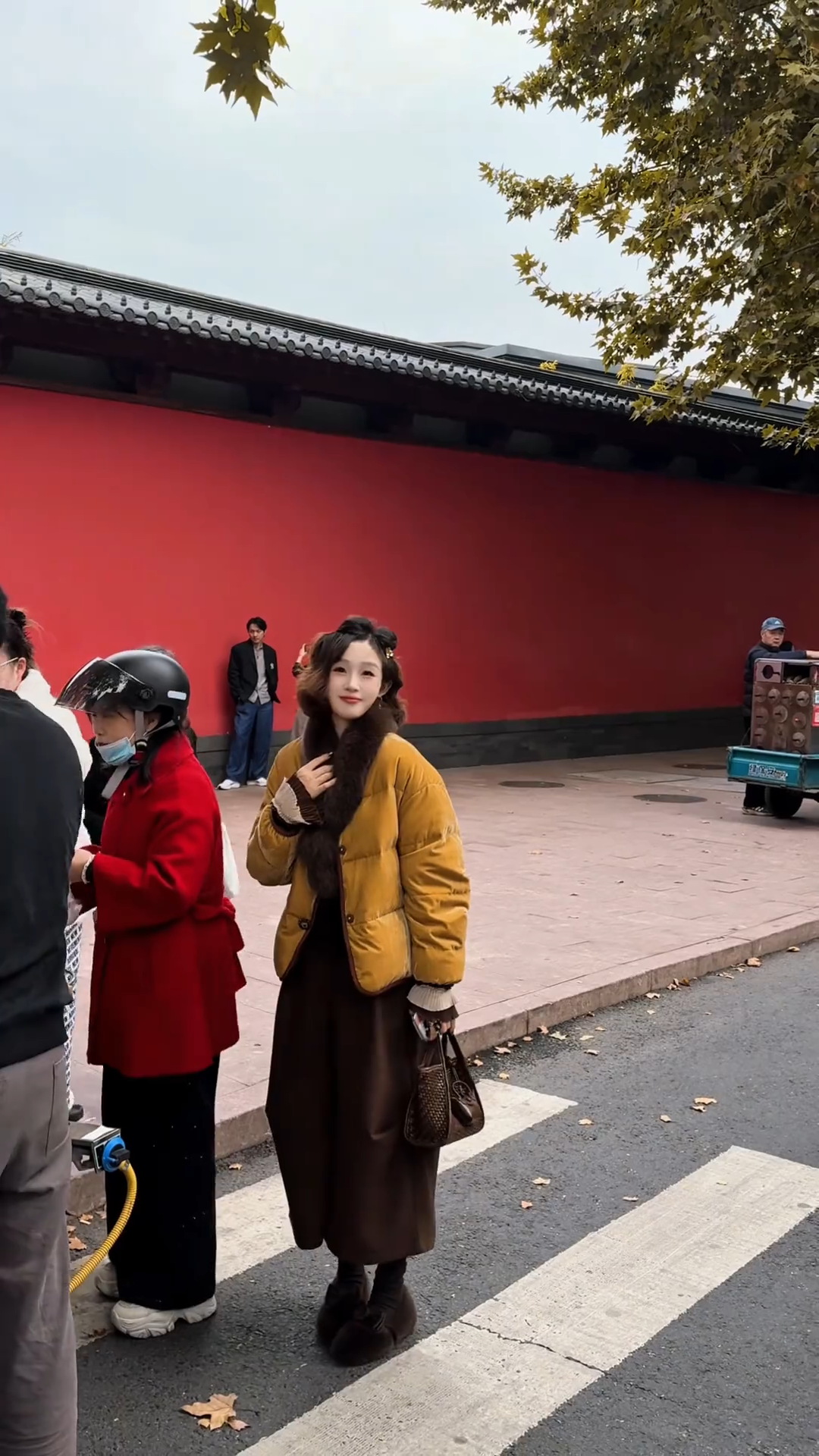 【当日发货】套装女装2025新款新中式国风黄色棉服百搭阔腿裤两件套