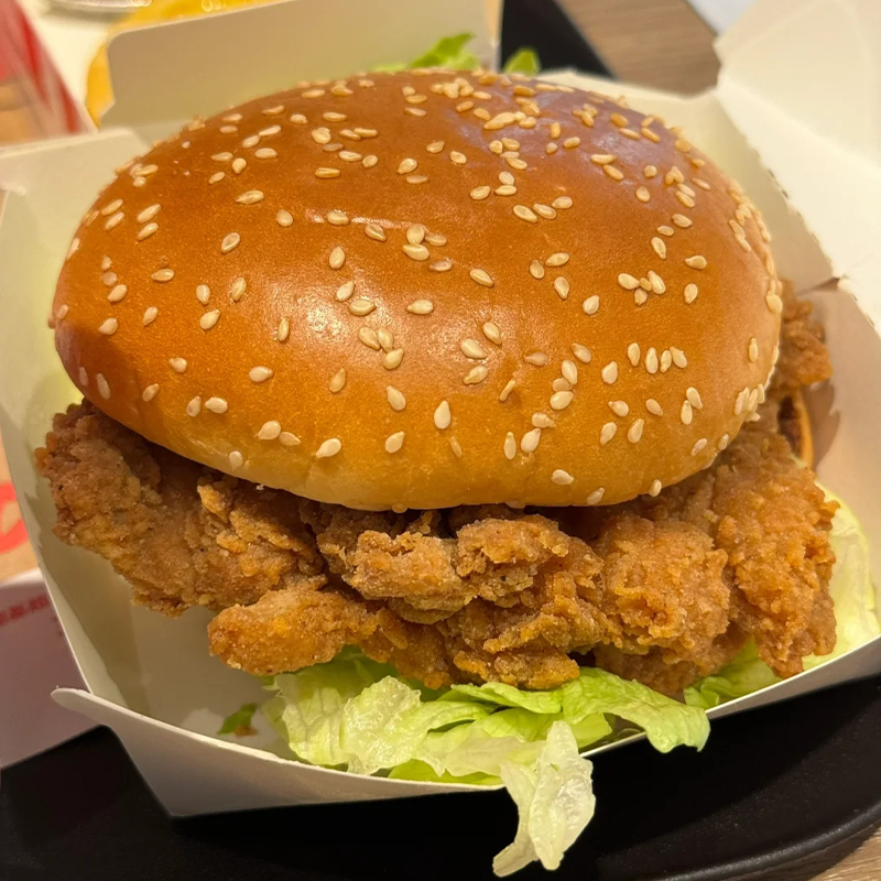 【手工制作】鸡腿堡香辣奥尔良劲脆烤半成品预制早餐加热即食美食