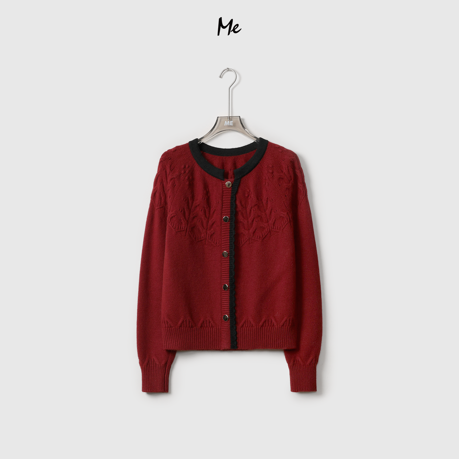 ME【车厘子】 长袖针织百搭简约精致百搭休闲时尚新款毛衣 MEQS0220