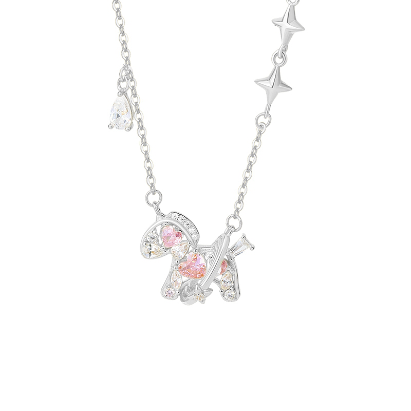 坠链均925银 梦幻星空小马项链女款纯银轻奢情人节生日礼物送女友