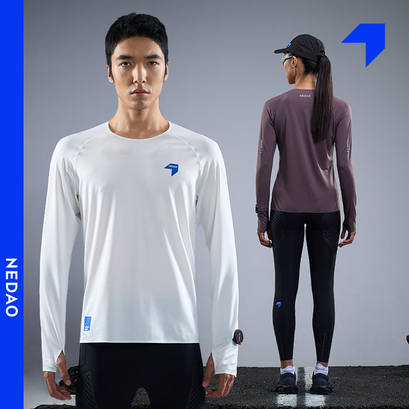 内道长袖男女透气干爽网眼秋冬跑步圆领训练运动长袖运动跑步上衣