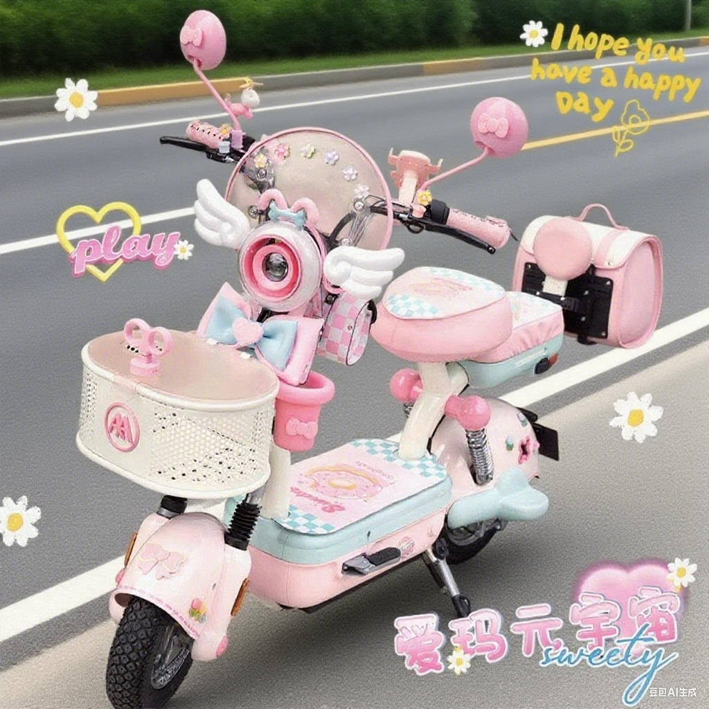 爱玛元宇宙play电动车装饰后视镜脚垫坐垫套手机支架后备箱贴纸