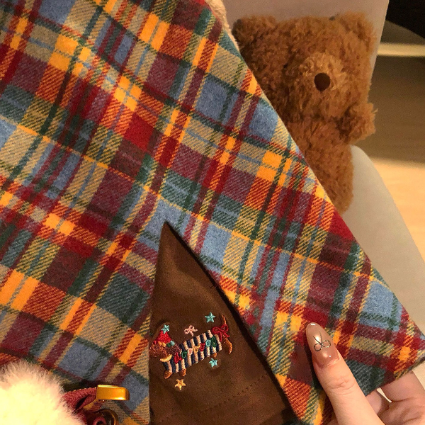 【配腰带】新年氛围感穿搭百褶裙刺绣半身裙女新款秋冬季显瘦短裙子