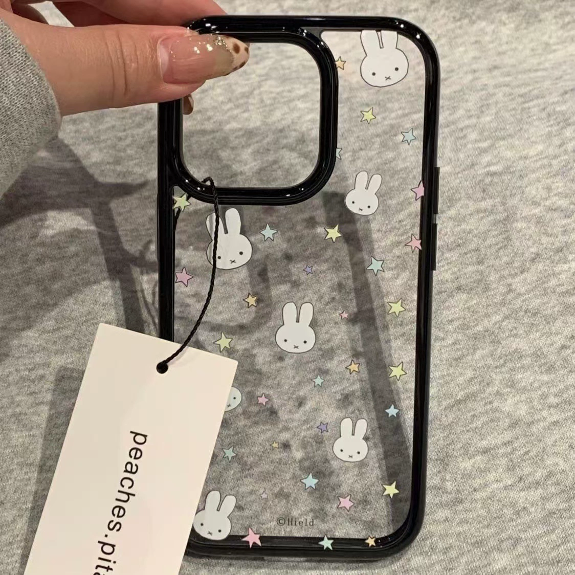 黑边炫彩星星适用苹果15Pro手机壳13硅胶XSMax/xr/12女16/14p套