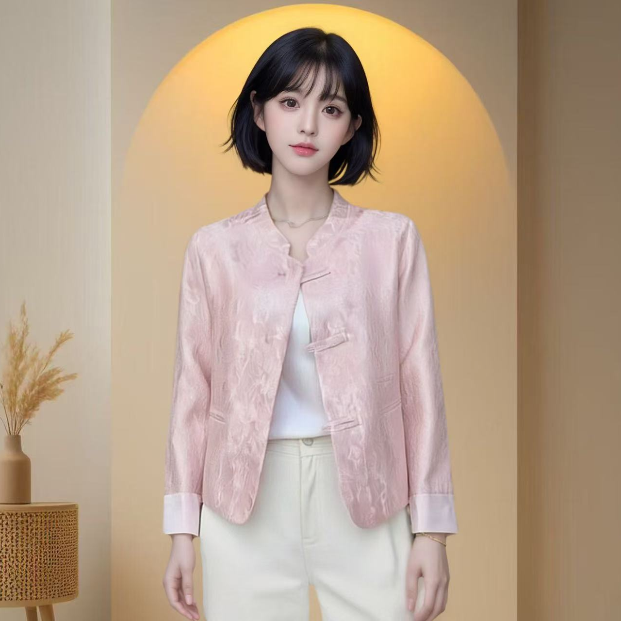 【新国风】2025春秋新中式时尚休闲国潮风小香风上衣女外套23823