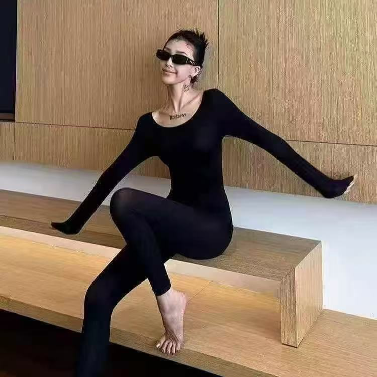 秋冬打底裤加绒1层女保暖套装冬季透气无痕套装保暖