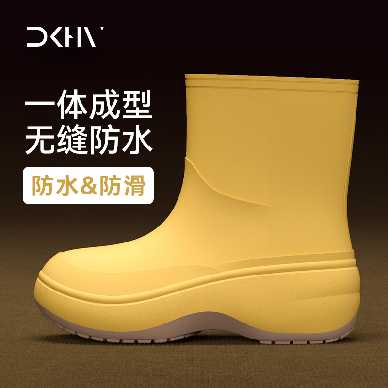 新款雨鞋水鞋女款防滑雨靴成人厚底雨靴中筒雨鞋防水鞋学生水胶鞋