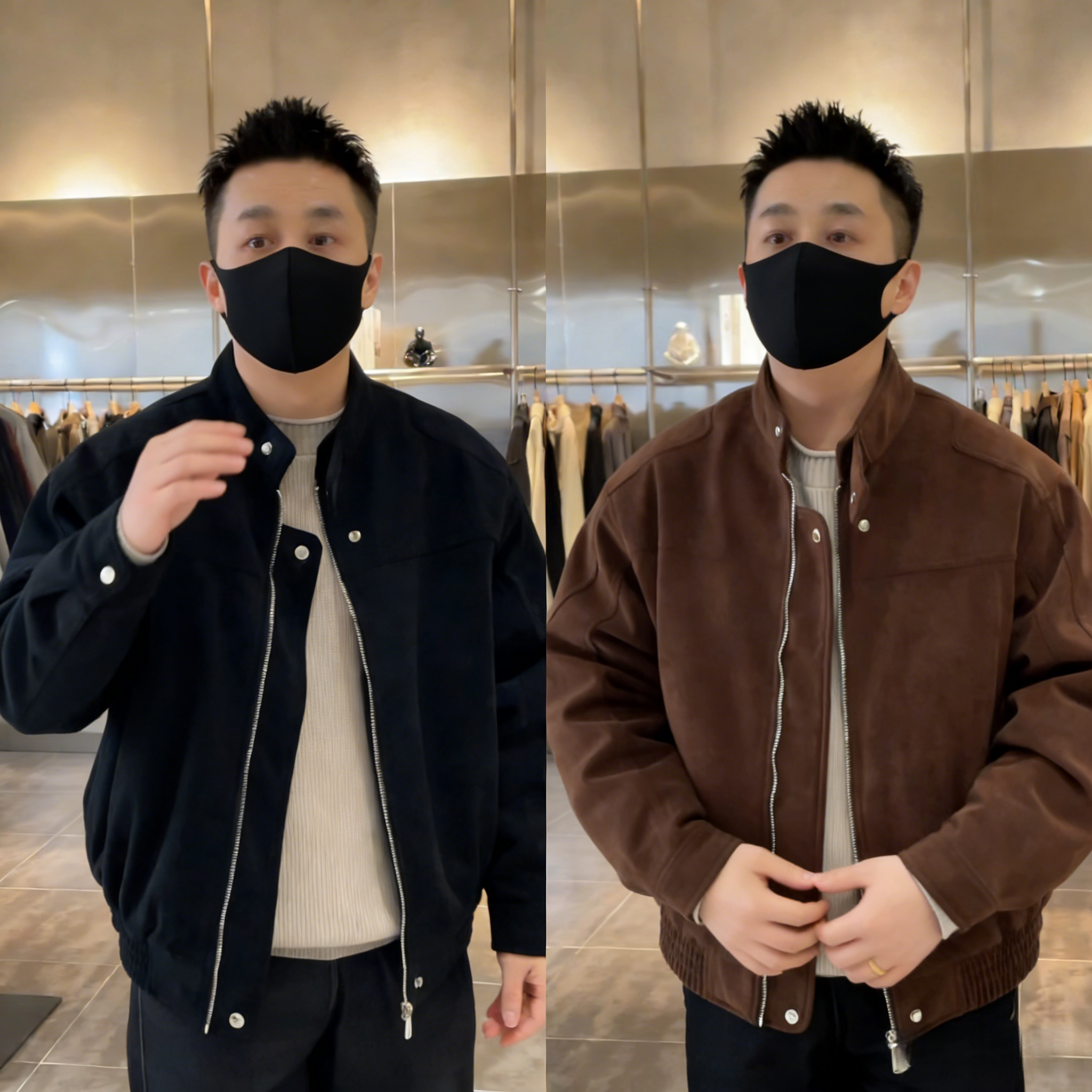 男士轻奢时尚潮流百搭宽松舒适高级感设计感痞帅休闲复古个性夹克