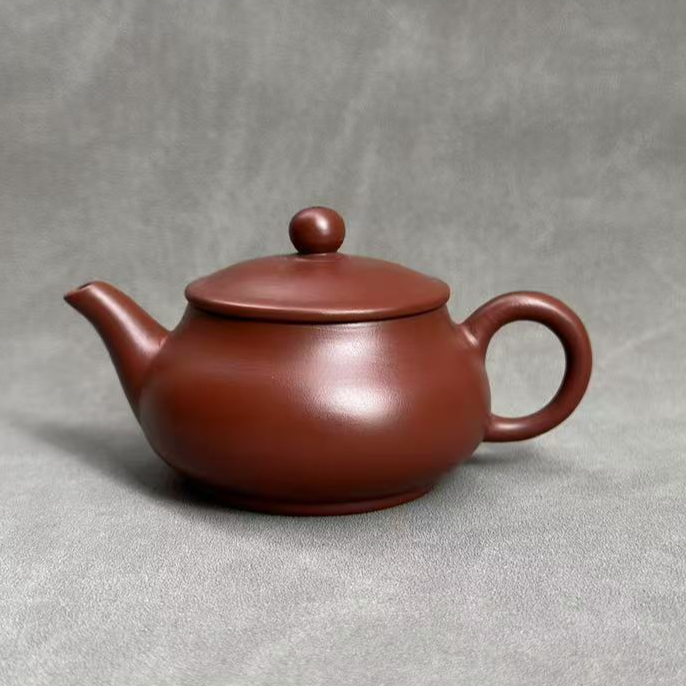 摩苏潮州朱泥茶壶明炉壶，茶具紫砂茶壶120毫升家用泡茶小容量