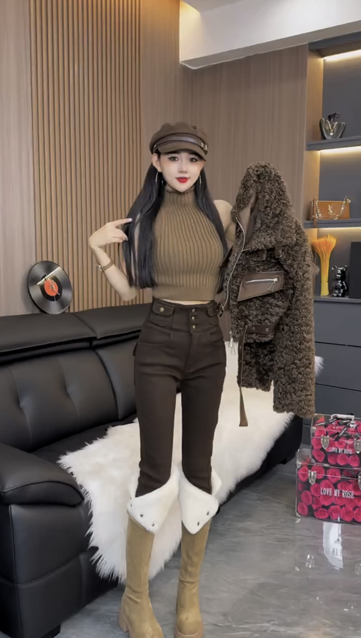 【加绒长腿神裤】高腰显瘦排扣紧身铅笔小脚牛仔裤女冬k788