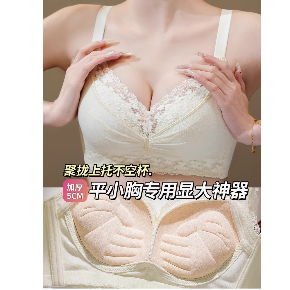 内衣女小胸聚拢加厚显大平胸专用超厚5CM收副乳防下垂文胸罩秋冬