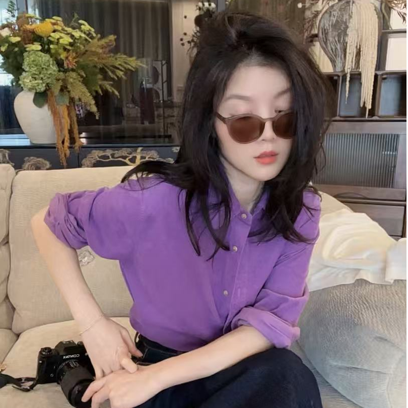 【悦悦专属】秋冬新款小马刺绣翻领气质衬衫Y988