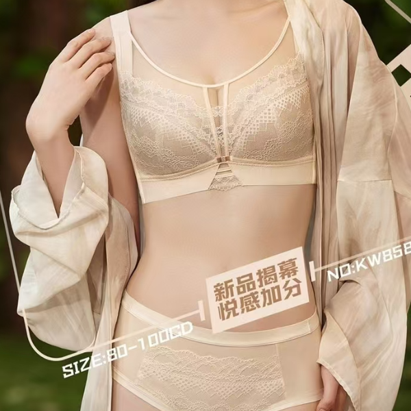 性感聚拢无痕美背CD通杯轻薄全罩杯宽肩带文胸舒适蕾丝薄款36-44