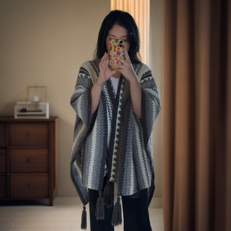披肩材料包神仙姐姐同款手工编织diy大号披肩气质厚实款送礼物
