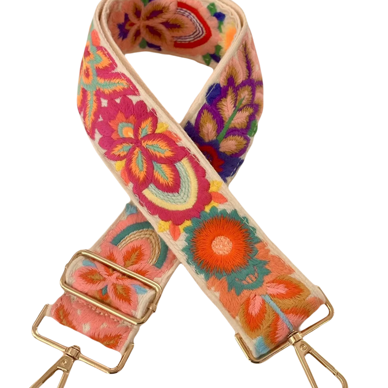 5.0公分仿手钩边波西米亚花边提花织带肩带吉他相机带手机带可调