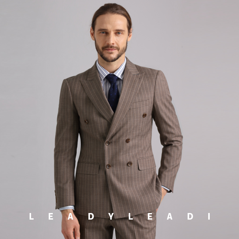 西服套装男品牌商务休闲双排单排西装三件套新郎结婚修身版职业装