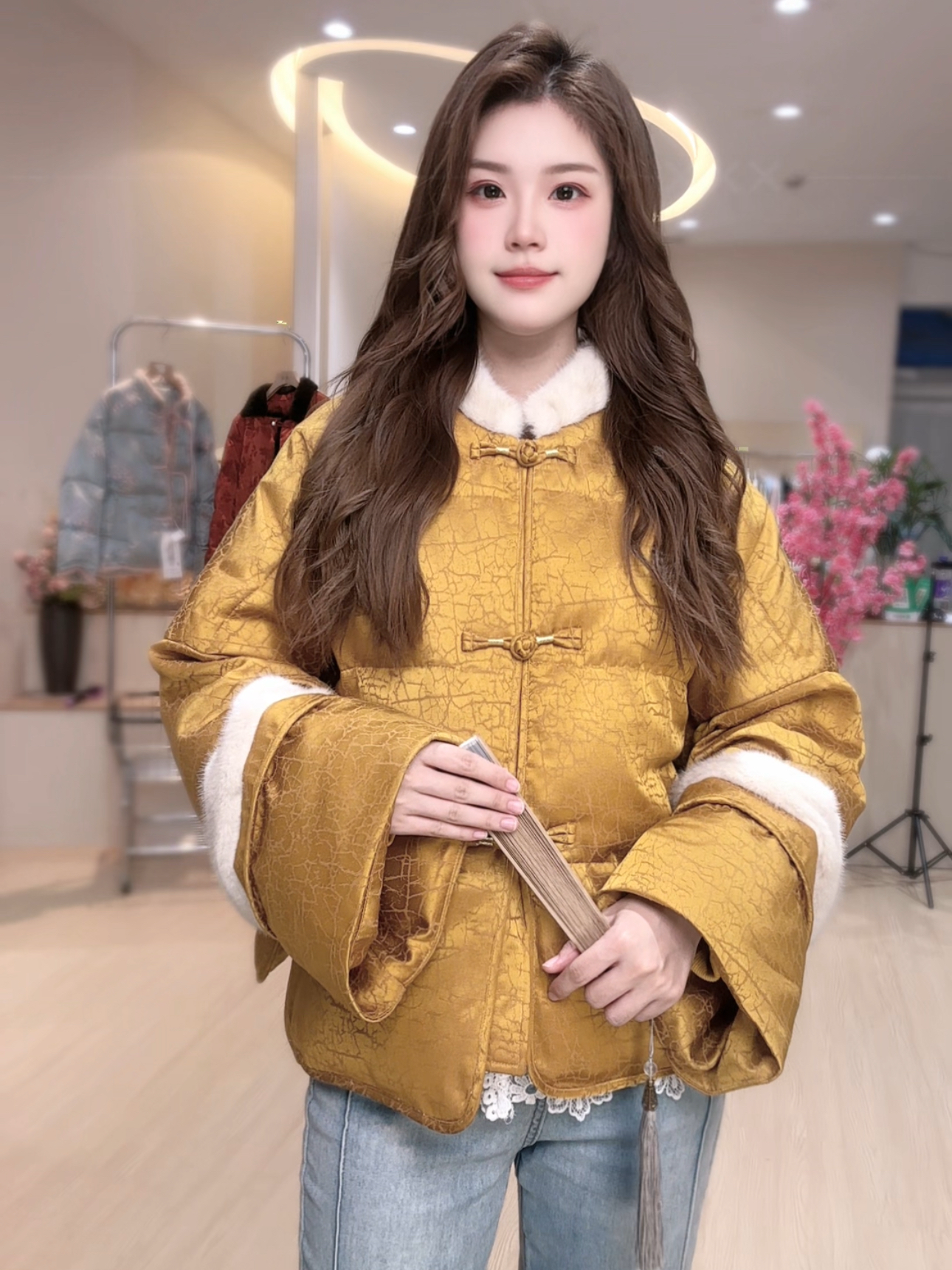 (七艺自制)新中式加厚中国风民族风立领羽绒服-10121